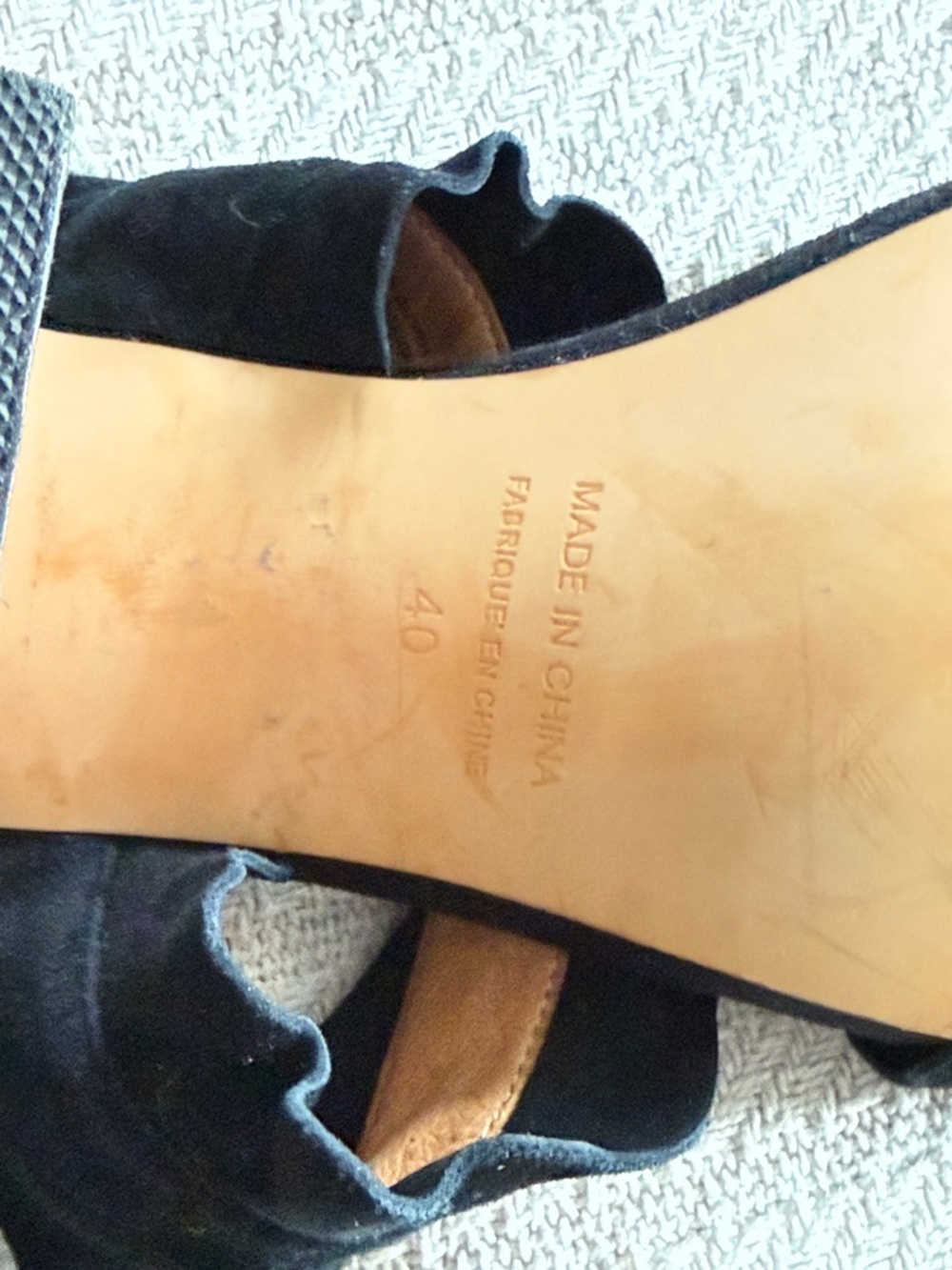 Free People Black Suede Ruffle Block Heel Sandals - Picture 2 of 3